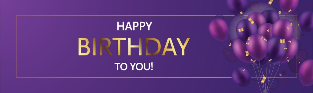 Happy Birthday Banner - Purple & Gold Party Balloons