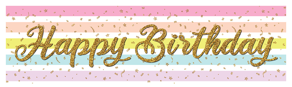 Happy Birthday Banner - Rainbow Stripes