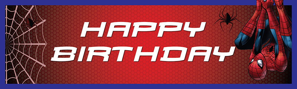 Happy Birthday Banner - Spider man Superhero