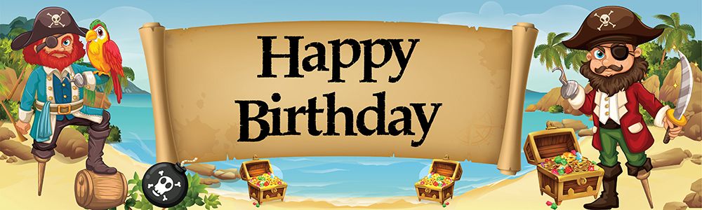 Happy Birthday Banner - Treasure Kids Pirate