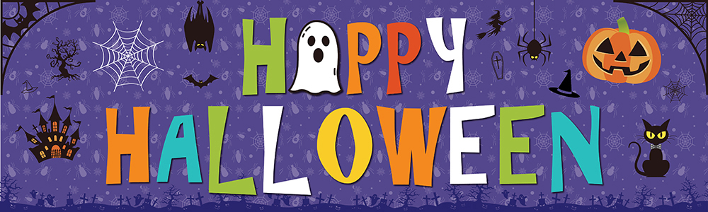 Happy Halloween Party Banner - Ghosts & Ghouls