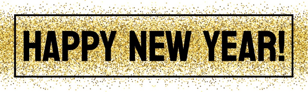 Personalised Happy New Year Banner - Gold Glitter - Add Text