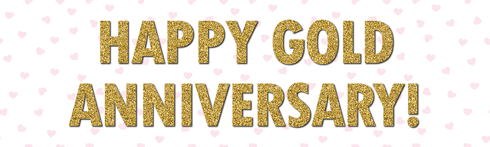 Happy Wedding Anniversary Banner - Gold