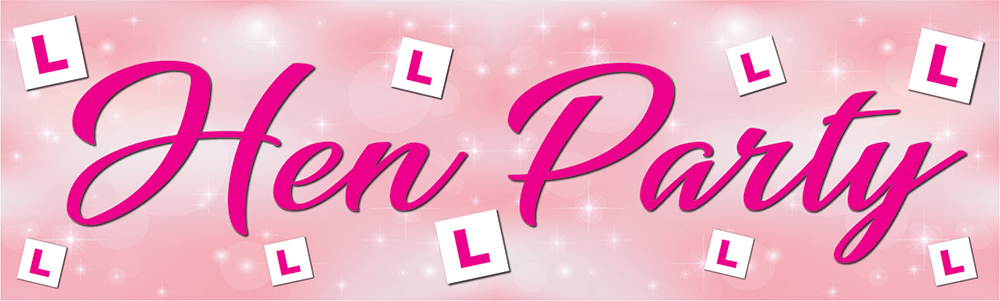 Hen Do Banner - Learner Driver Badge Pink Hen Party