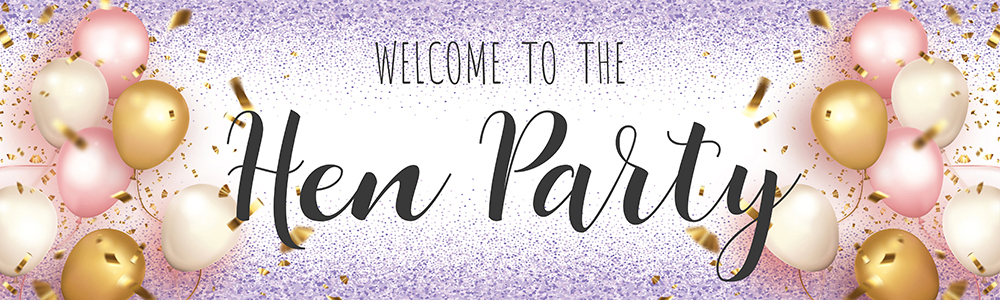 Hen Do Banner - Welcome To The Hen Party Purple