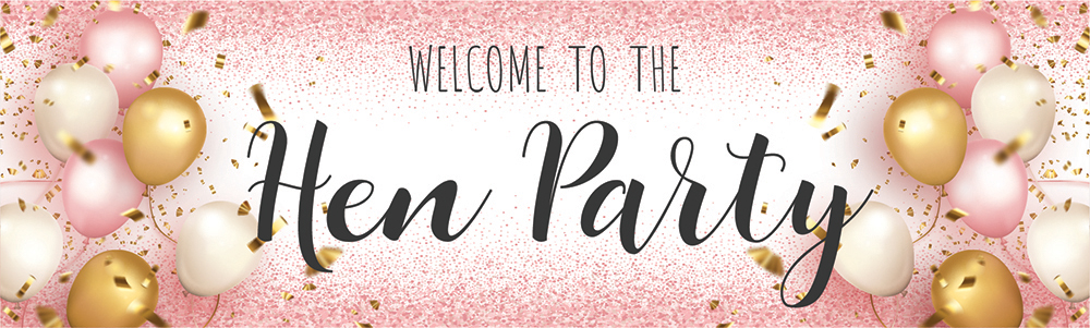 Hen Do Party Banner - Pink Balloons Welcome
