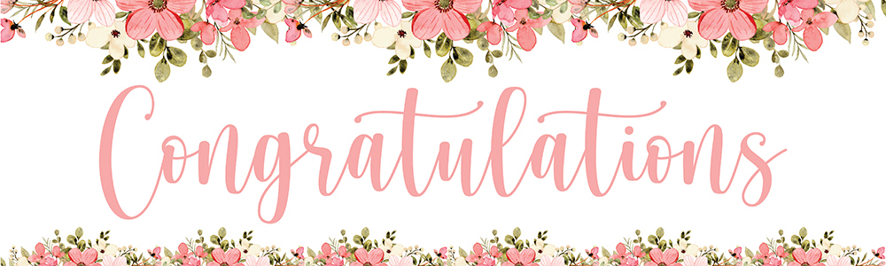 Party Wedding Banner - Congratulations Pink Floral