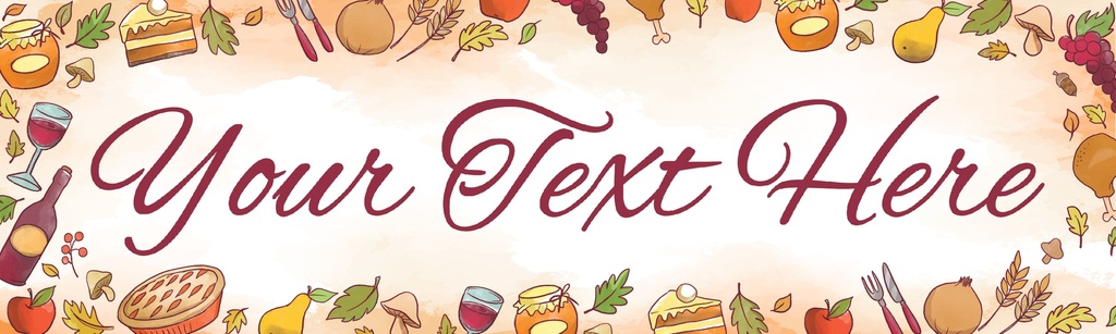 Personalised Birthday Banner - Food & Wine - Custom Text