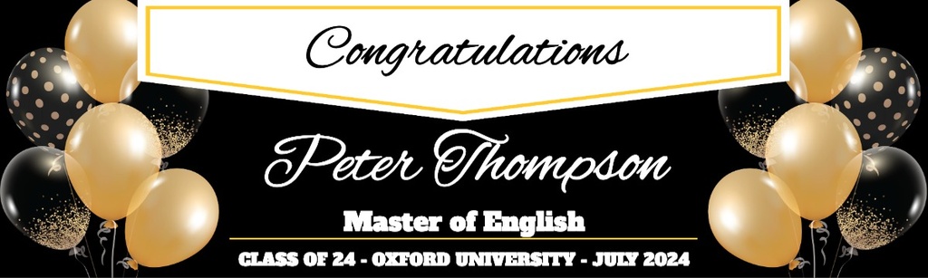 Personalised Graduation Banner - Congratulations - Custom Name & Text