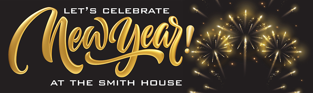 Personalised Happy New Year Banner - Gold Fireworks - Custom Text