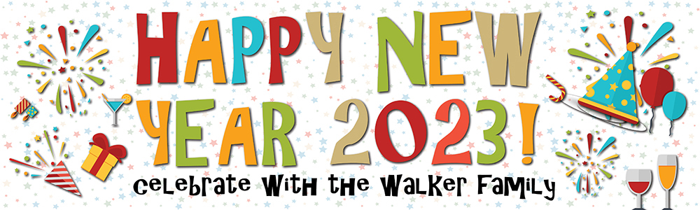 Personalised Happy New Year Banner - Party & Celebrate - Custom Year & Text