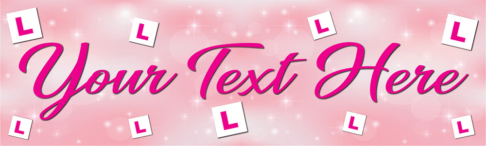 Personalised Hen Do Banner - L Badge Pink Hen Party - Custom Text