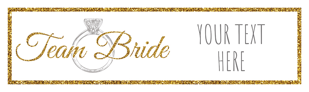 Personalised Hen Do Banner - Team Bride Gold - Custom Text