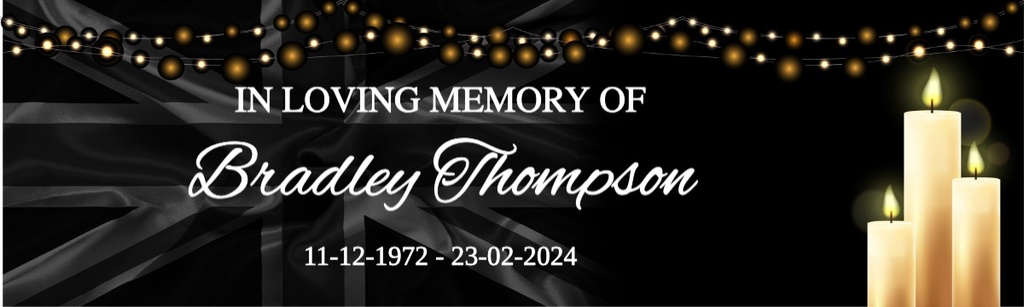 Personalised Memorial Banner - Funeral Candles - Custom Name & Date