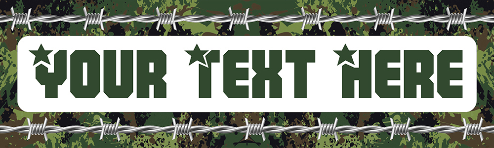 Personalised Party Banner - Army Theme - Custom Text