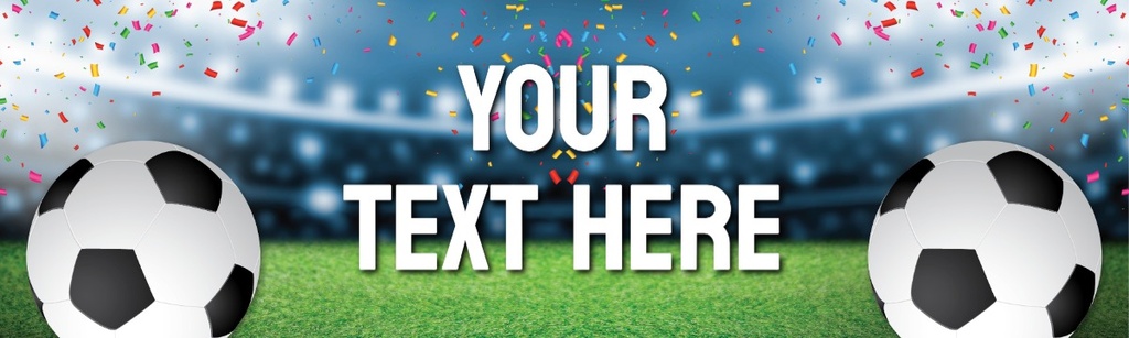 Personalised Party Banner - Kids Football - Custom Text