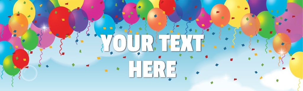 Personalised Party Banner - Party Balloons - Custom Text