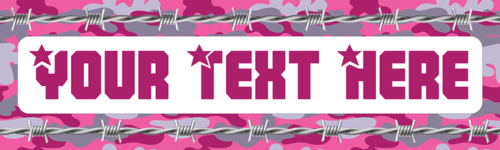 Personalised Party Banner - Pink Camouflage Army - Custom Text