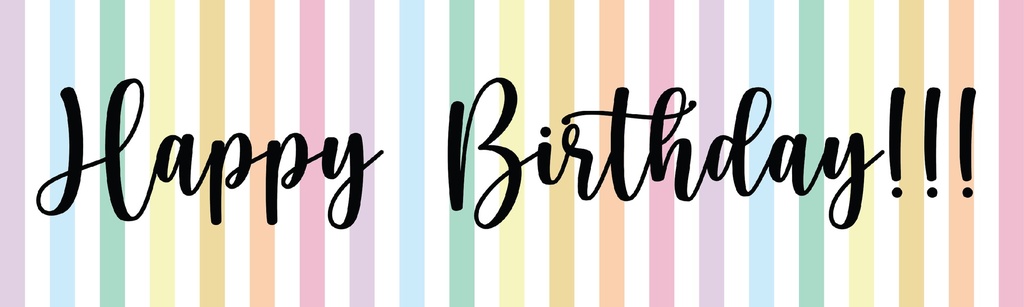 Personalised Party Banner - Rainbow Stripes - Custom Text