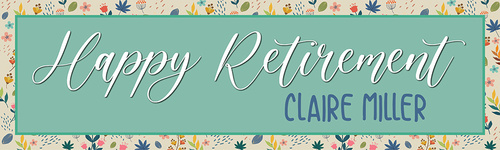 Personalised Retirement Banner - Green & Floral Print - Custom Name