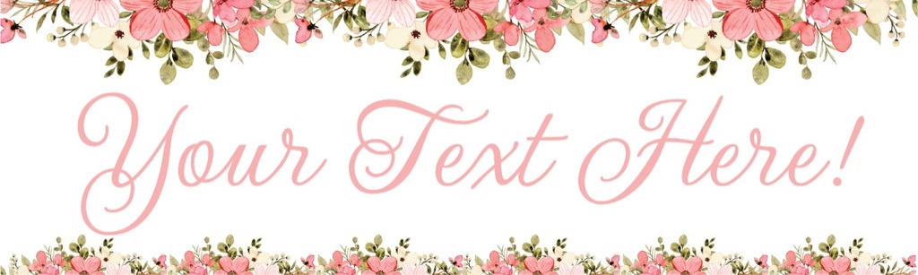 Personalised Wedding Party Banner - Pink Floral - Custom Text