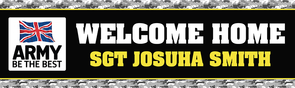 Personalised Welcome Home Banner - Army - Custom Name