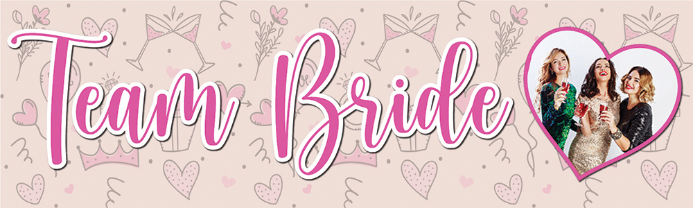 Personalised Hen Do Banner - Team Bride Hen Party - 1 Photo Upload