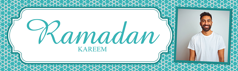 Personalised Ramadan Banner - Blue Design - 1 Photo Upload