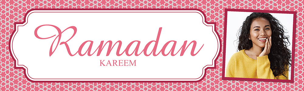 Personalised Ramadan Banner - Pink Design - 1 Photo Upload