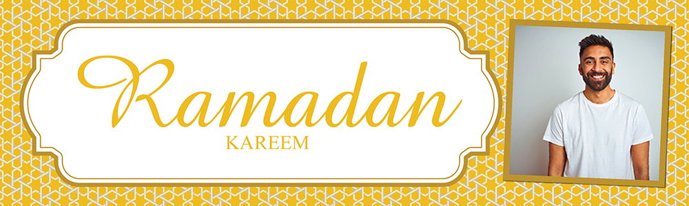 Personalised Ramadan Banner - Yellow Design - 1 Photo Upload