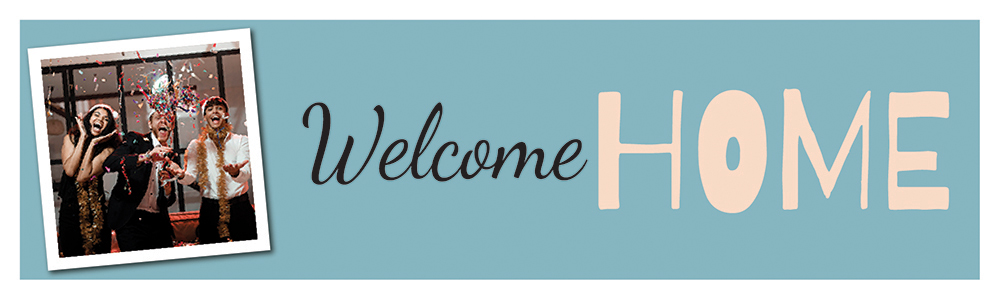 Personalised Welcome Home Banner - Blue - Custom Name & 1 Photo Upload