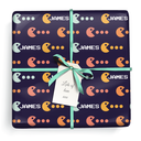 Personalised Birthday Gift Wrapping Paper -  Gaming Pacman Design - Add Name