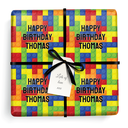 Personalised Birthday Gift Wrapping Paper -  Lego Design - Add Name