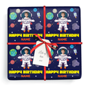 Personalised Birthday Gift Wrapping Paper -  Space Astronaught Design - Upload 1 Photo & Name