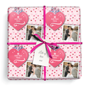 Personalised Birthday Gift Wrapping Paper - Pink I Love You - Upload 1 Photo