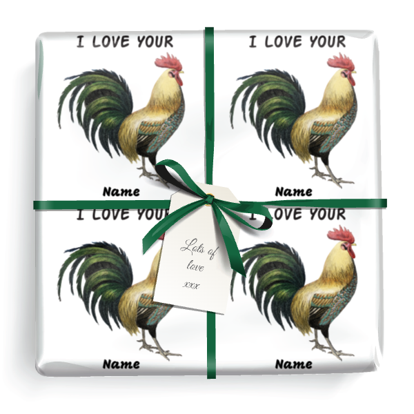 Personalised Funny Valentines Gift Wrapping Paper - I Love Your - Add Name