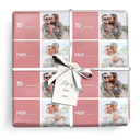 Personalised Gift Wrapping Paper - Then & Now Pink Design - Upload 2 Photos