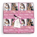 Personalised Mothers Day Gift Wrapping Paper - Pink Floral -  Upload 2 Photos & Add Text