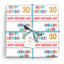 Personalised Party Gift Wrapping Paper -  Happy Birthday - Add Age