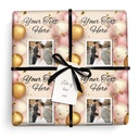 Personalised Party Gift Wrapping Paper - Pink Gold Balloons - Upload 1 Photo & Add Text