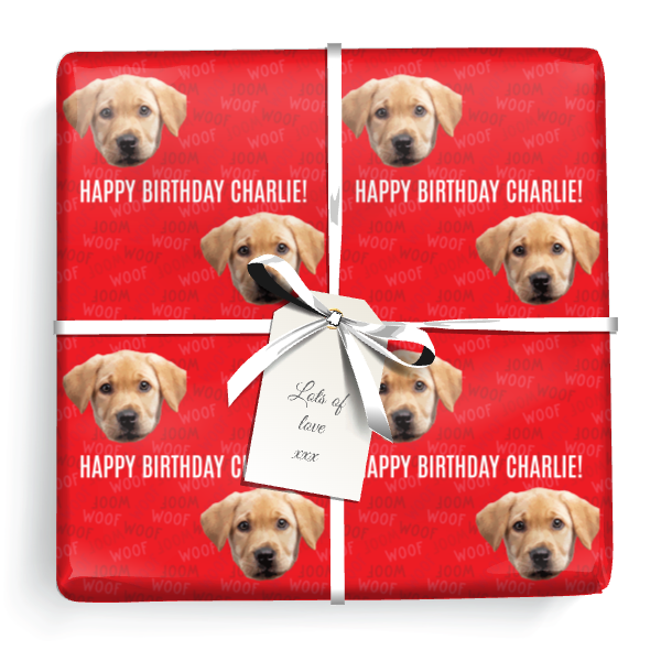 Personalised Pet Birthday Gift Wrapping Paper - Upload Photo & Add Text