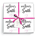 Personalised Wedding Gift Wrapping Paper - Mr & Mrs -  Add Name