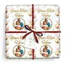 Personalised Gold Balloons Gift Wrapping Paper - Upload Photo & Add Text