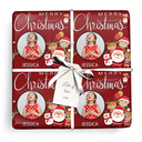 Personalised Christmas Gift Wrapping Paper - Red Santa & Friends - Add Name & 1 Photo