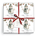 Personalised Christmas Gift Wrapping Paper - Snowman - Add Name