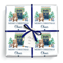 Personalised Christmas Gift Wrapping Paper - Xmas Tree & Bear - Add Name