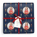 Personalised Christmas Gift Wrapping Paper - Christmas Nutcracker Navy - Add Photo & Name