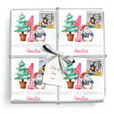 Personalised 1st Christmas Gift Wrapping Paper - Penguin & Tree - Add Name & Photo