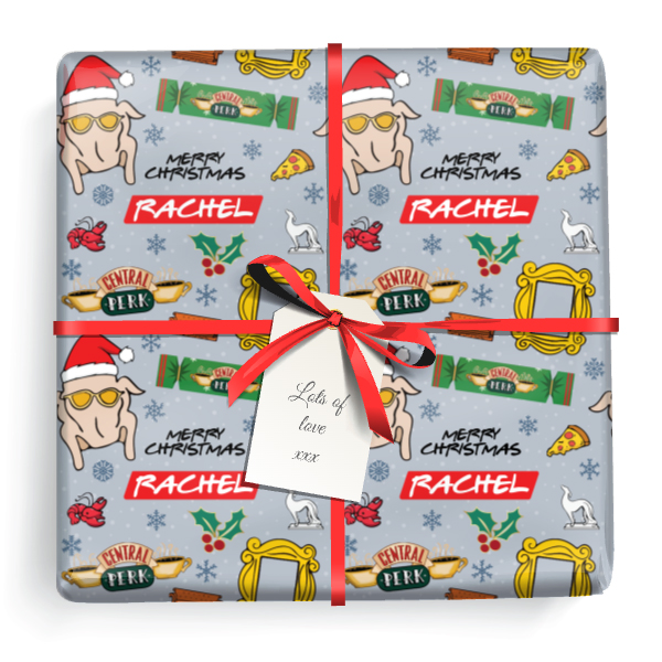 Personalised Christmas Gift Wrapping Paper - Xmas Friends - Add Name