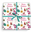 Personalised Christmas Gift Wrapping Paper - Santa Snowman - Add Name